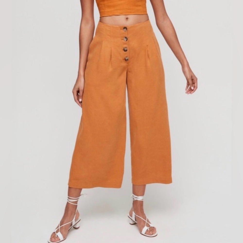 Wilfred Pleaded Linen Wide Leg Balloon Trouser